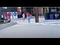 walking from Busch Stadium to parking garage late on Sunday afternoon