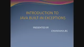 Java built in exceptions