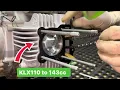 2023 KLX110 TBparts 143cc Bore Kit Install Mikuni VM26 BBR U-Flow