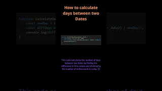 How to calculate days between two dates