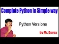 Python Tutorial Python Versions by Durga Sir