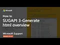 SUGAPI 3-Generate html overview - Microsoft Support Help