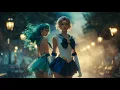 Sailors Uranus and Neptune transformations AI live action scene