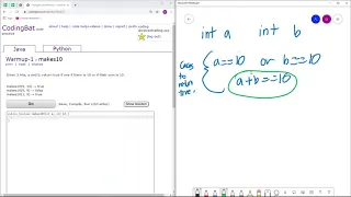 Warmup-1 makes10 Java Solution Codingbat com