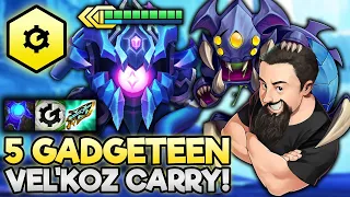 5 Gadgeteen - 3 Star Vel'Koz AP Carry!! | TFT Monsters Attack | Teamfight Tactics