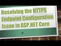 Resolving the HTTPS Endpoint Configuration Issue in ASP NET Core