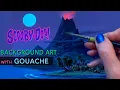 Acrylic Gouache Replicating SCOOBY-DOO Background Art A Tiki Scare is No Fair 1970 S 2 E 6