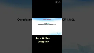 Java Online Compiler