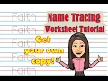 Customized Name Tracing Worksheet Tutorial with Blue-Red-Blue Lines and Free Copy