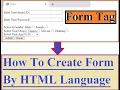 How To Create Form By HTML Language How Create Check Box Radio Submit Button Etc By HTML Language