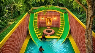 2 Man Dig Ground Build Underground House And Water well With Water Silde Swimming Pool