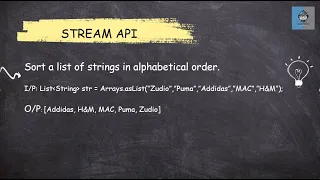 Java 8 Stream API - 23 Sort a list of strings in alphabetical order Most Asked