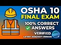 OSHA 10 Final Exam 100 Correct Answers Verified Latest Version