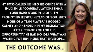 My boss promoted my lazy coworker instead of me. Then he saw what I hid in my resignation letter...