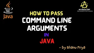 How to pass Command line argument in Java lec 61 Java Tutorial BhanuPriya