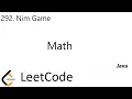 LeetCode 292 Nim Game Math Java