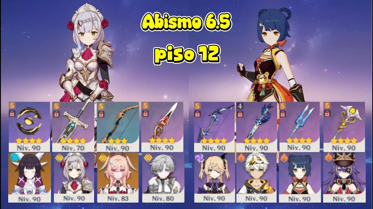 Noelle c6 y Xiangling c6 / Abismo 6.5 Piso 12 / Genshin Impact