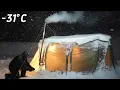 Lagu 3dagen solo hot-tentkamperen in een sneeuwstorm van -31°C en premium rundvlees eten | Winter camping
