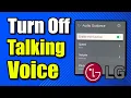 How to Turn Off Talking Voice or Guidance on your LG TV Best Method