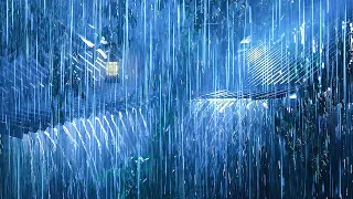 Sleep Immediately on a Rainstorm Night with Heavy Rain & Powerful Thunder at a Farm in the Forest