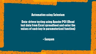 Selenium WebDriver Data-driven testing with Excel using Apache POI