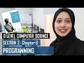 CHAPTER 8 - PROGRAMMING CONTENT OVERVIEW SECTION 2 O LEVEL COMPUTER SCIENCE