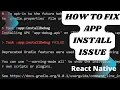 Fix app install debug failed in React Native 2024 Install React Native Project in Personal Mobile