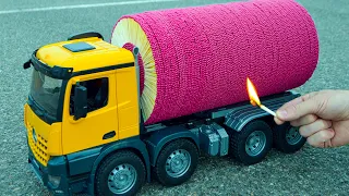 Giant Brush Truck vs Fire – Crazy Shockwave Experiment 🚀🔥