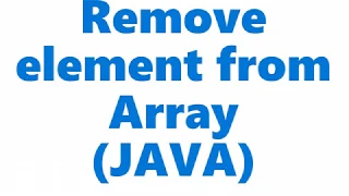 Remove Specific element from an Array Scanner Input Java Coding Sublime
