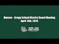 MG School Board Meeting April 13th 2026