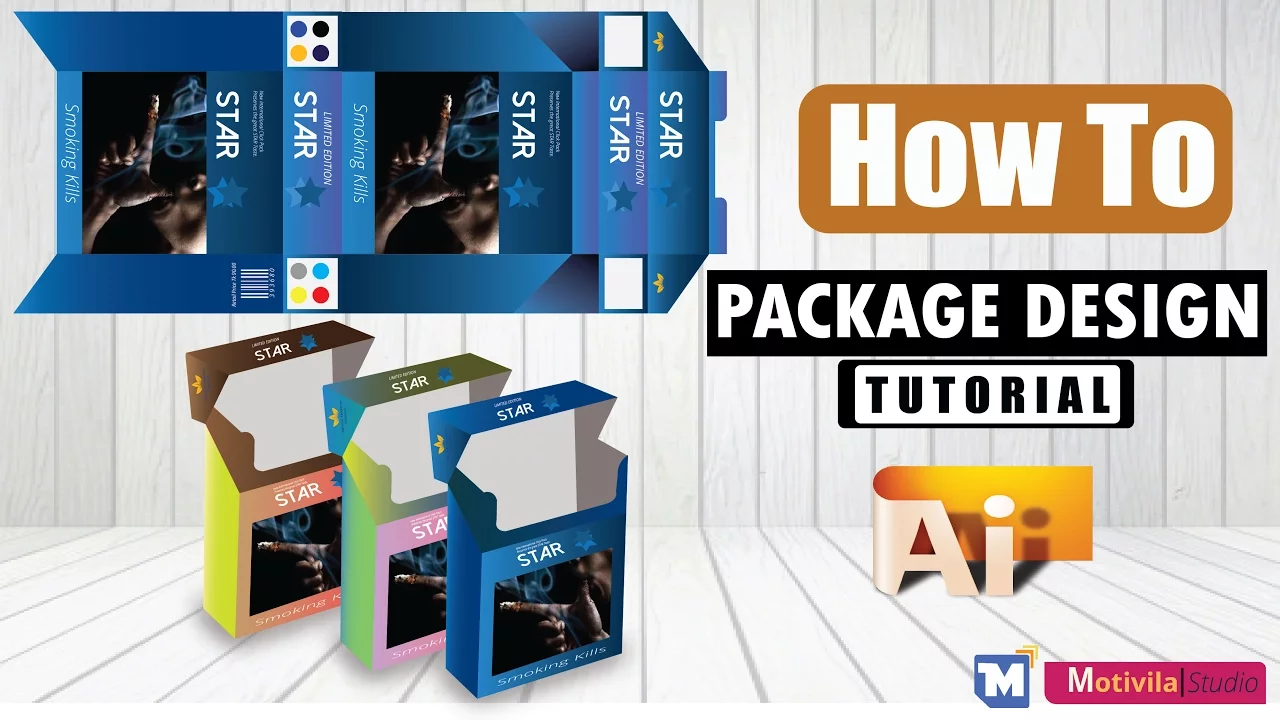 Professional Packaging design-Illustrator CC-HOW TO MAKE Cigarette Packet-Tutorial-Adobe Illustrator