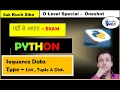 Python Sequence Data Types Explained List Tuple Dictionary in Python O Level Python Tutorial