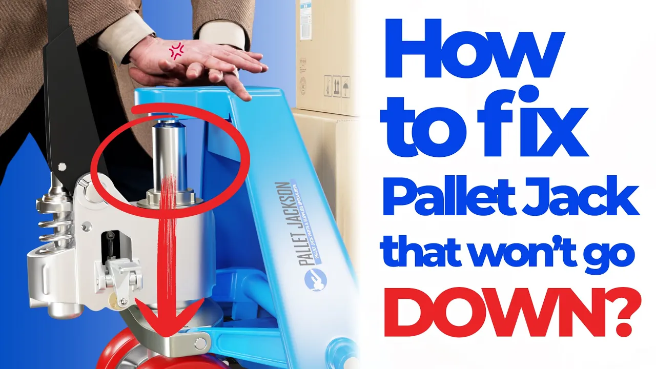 Outline Video How To Fix a Pallet Jack That Won't Go Down | Pallet Jack Repair | Pallet Jack Lowers Slowly