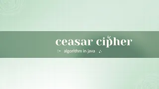 ceasar cipher algorithm in java cryptography