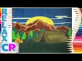Relaxing Camp Site with Soothing Coloring in Nature