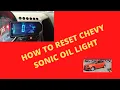 Chevy sonic maint reset light reset 2012-2016