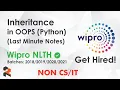 Wipro NLTH - Last Minute Notes Inheritance in Python Part 3