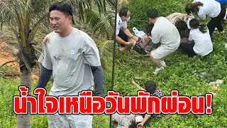 คู้รักสวมบทฮีโร่ระหว่างทริปฮันนีมูน ช่วยครอบครัว 5 ชีวิต หลังรถพุ่งทะลุราวกั้นริมทางลาดชัน : RECAP