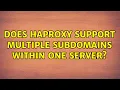 Does HAProxy support multiple subdomains within one server 2 Solutions