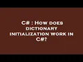 C How does dictionary initialization work in C