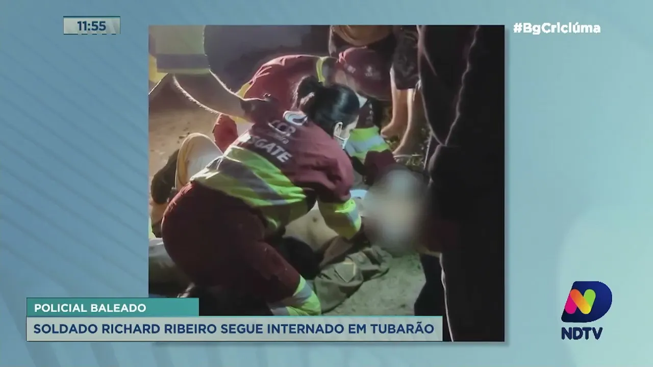 Ferido em ocorrência, soldado Richard Ribeiro segue internado em Tubarão