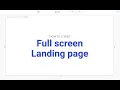 How to create a full screen Landing page menu Editor X tutorials