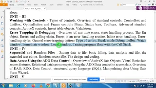 VB6 Unit 3 Topic 002 Debugging and Debugging tools