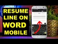 How to Put Line in Resume in Word Using Phone Mobile