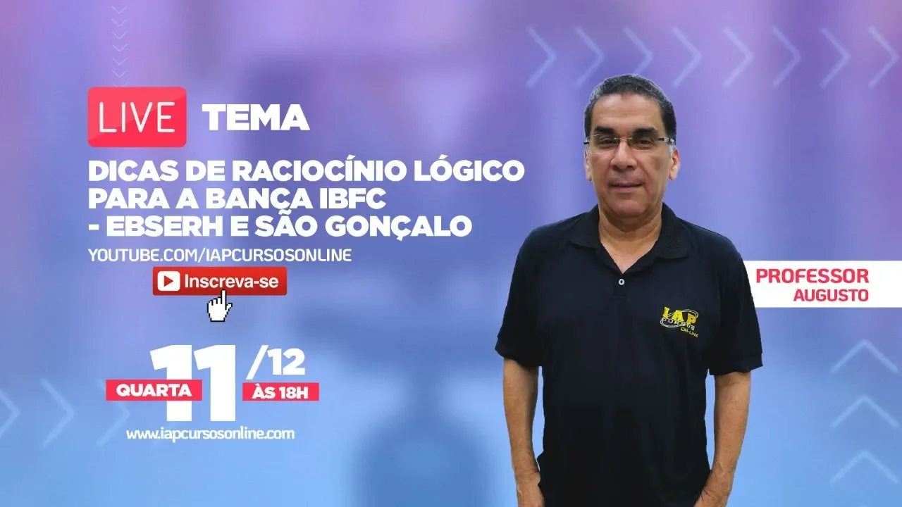 LIVE: DICAS DE RACIOCÍNIO LÓGICO PARA A BANCA IBFC