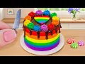 Mini Rainbow Cake Recipe With Chocolate | Stunning Rainbow Cake Decoration Ideas
