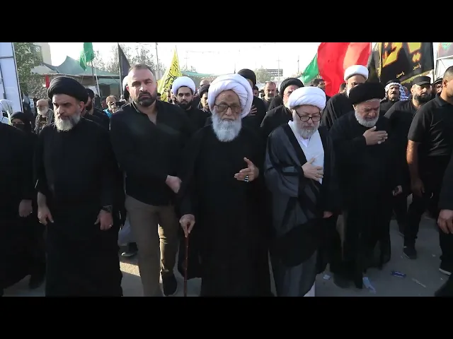⁣سماحة المرجع النجفي يشارك الزحف المليونيَّ والمسير صوب قبلة الأحرار كربلاء المقدسة.