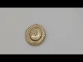 Vintage Avon Brooch Pin Oval Gold Tone Metal Etched Sunburst Rhinestone Spinner