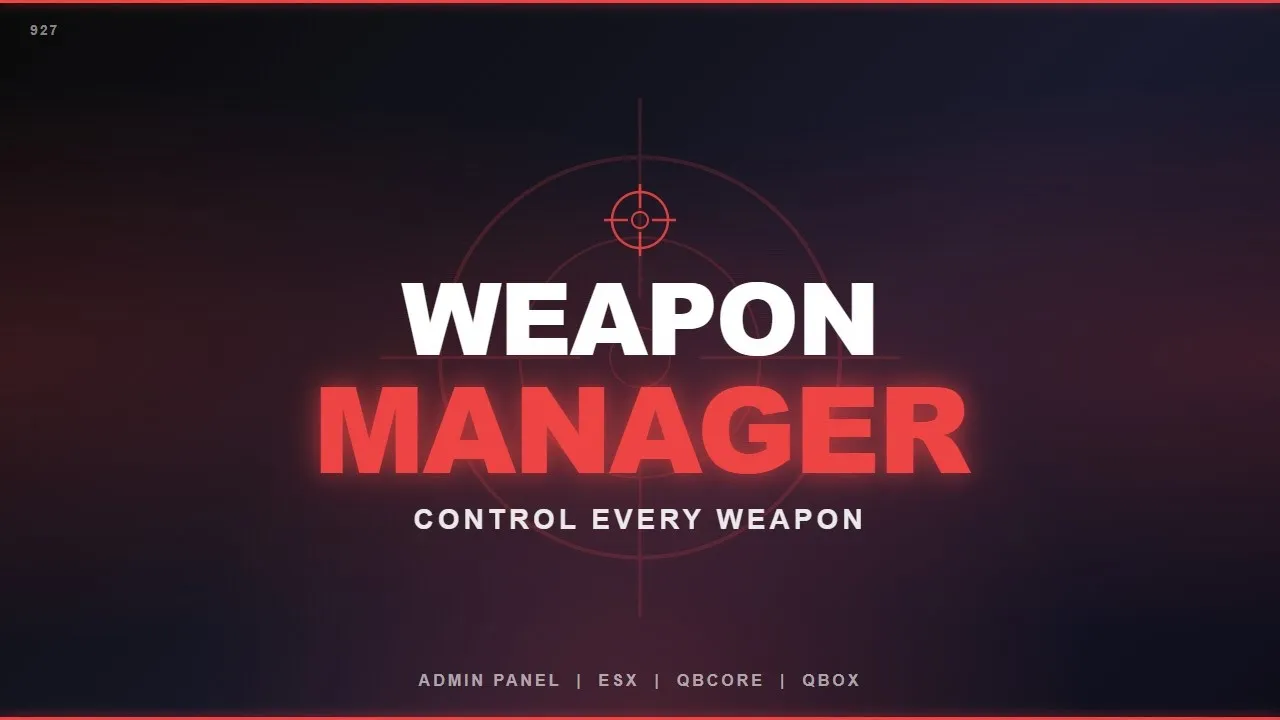 FiveM Weapon Manager — 927 Server Weapon Control & Restriction Panel