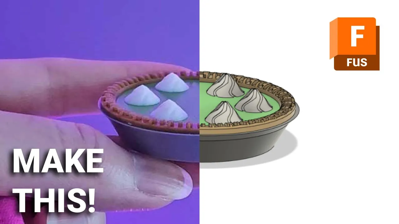 1:6 scale miniature whole pie | As seen on YouTube (Autodesk Fusion tutorial)